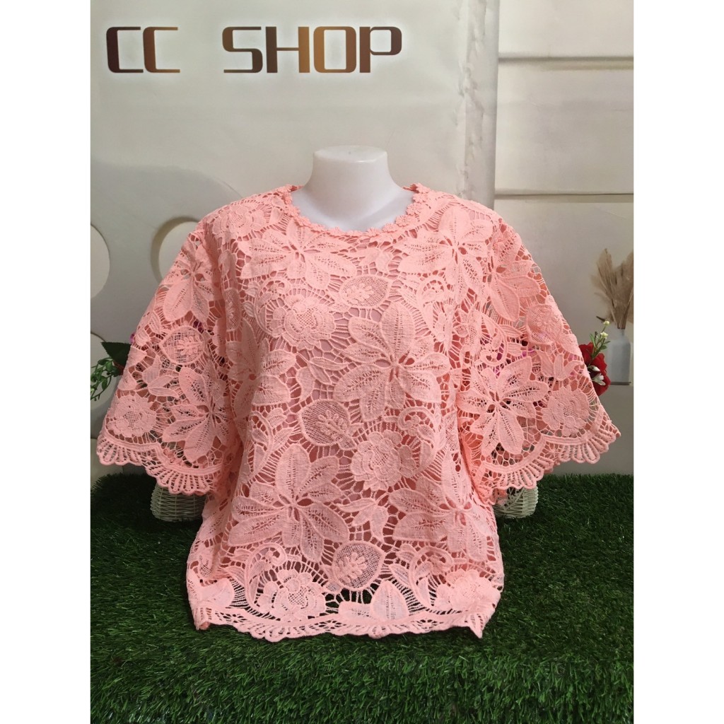 เสื้อลูกไม้ สาวอวบ ใส่ออกงานต่างๆ เสื้อผ้าแฟชั่นสาวอวบ ผู้หญิง อก46/52นิ้ว รุ่น4612-5212