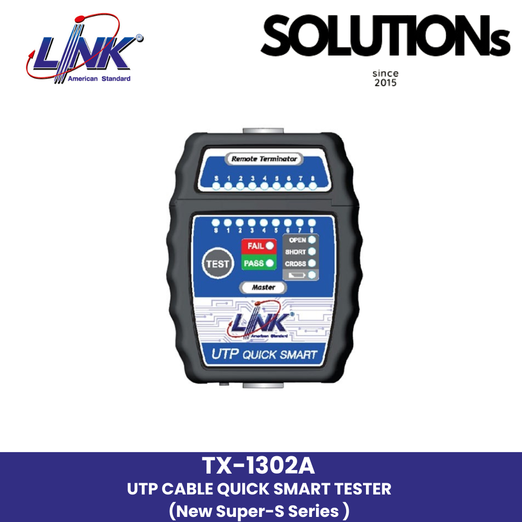 LINK TX-1302A เครื่องทดสอบสายแลน LINK Network Cable Tester UTP CABLE QUICK SMART TESTER (New Super-S