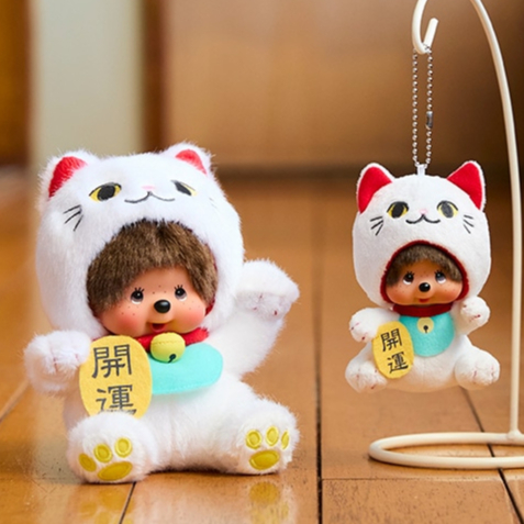 พร้อมส่ง​ แท้ % แมวกวัก​ Maneki Neko DOLL S SIZE / พวงกุญแจ Lucky Cat SS Big Face