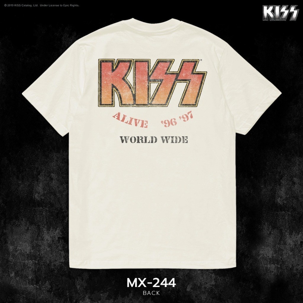 Power 7 Shop เสื้อยืดวง คิส ลิขสิทธ์แท้ KISS T-SHIRTS (MX-244 สีครีม) ราคา ถูกที่สุด ดีลบีเคเค แกลเลอรีภาพที่ 4