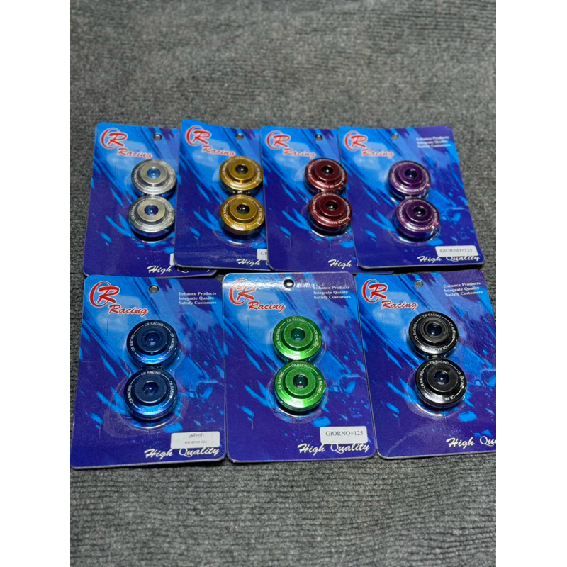 บู๊ชล้อหน้าCNCจีออโน่ Giorno งานCR-racing ตรงรุ่น ใส่ง่าย ไม่ต้องแปลง มี8สี ชมพู,ม่วง,น้ำเงิน,เขียว,ดำ,เงิน,ทอง,แดง