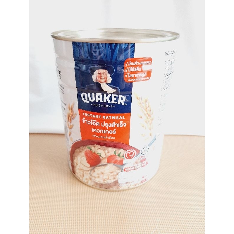 <สินค้าขายดี>Quaker Instant Oatmeal ข้าวโอ๊ตปรุงสำเร็จพร้อมชงแบบกระป๋อง800กรัมส่งไว