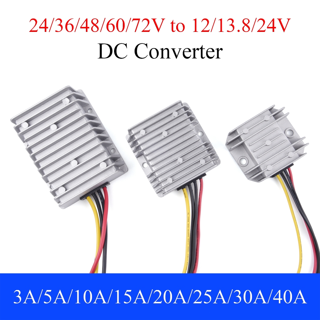ตัวแปลงไฟ DC 36V/48V/60V/72V เป็น 12V/13.8V/24V 3A 5A 10A 15A 20A 25A30A 40A Buck Regulator Step Down โมดูลจ่ายไฟสำหรับรถยนต์