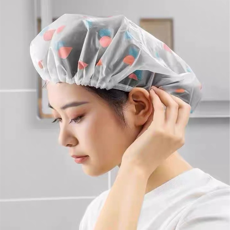 หมวกคลุมผมอาบน้ํา กันน้ํามัน กันน้ำ กันฝุ่น ใช้ในครัวเรือน แต่งหน้า ห้องครัว ลายน่ารัก J100 J101 J10