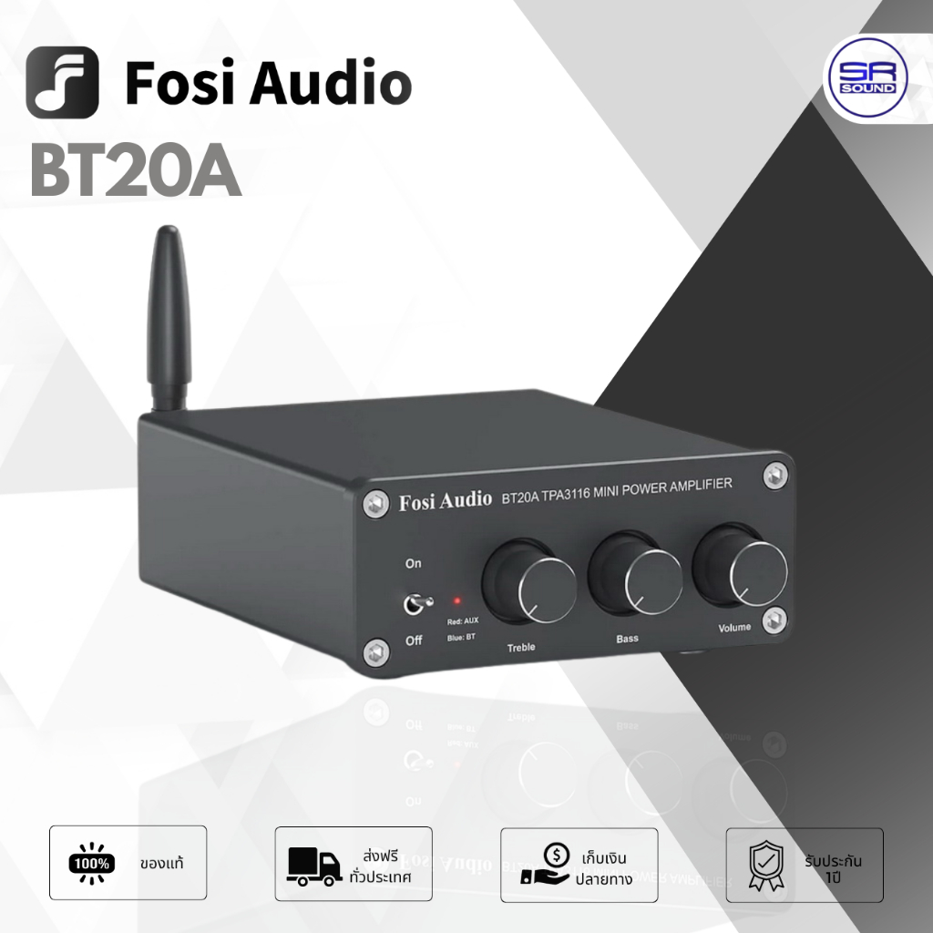 FOSI AUDIO BT20A Bluetooth Amplifier ชิป TPA3116D2 รองรับ ClassD รับประกันศูนย์ไทย