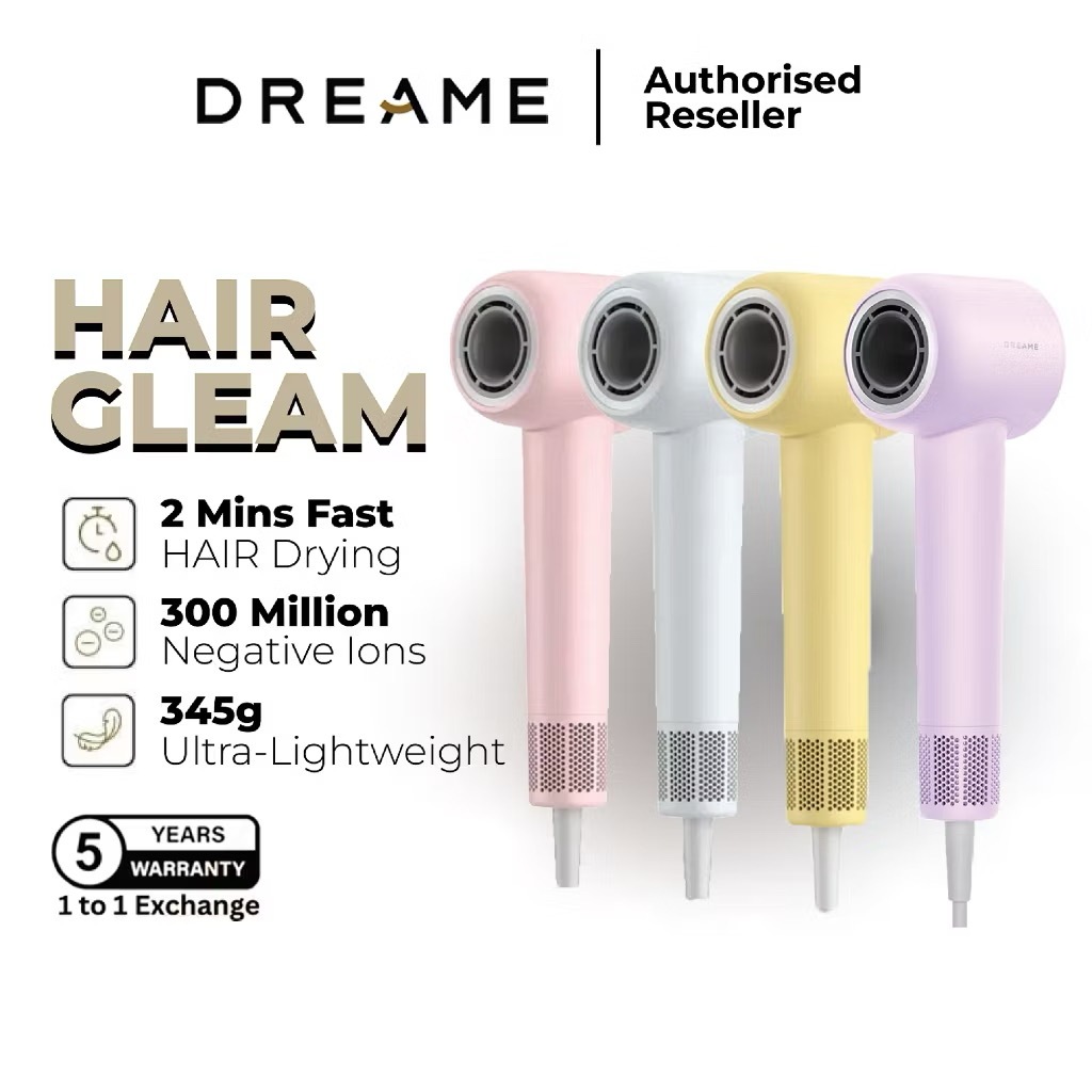 [NEW] Dreame Hair Gleam High-Speed Hair Dryer ไดร์เป่าผมความเร็วสูง เป่าแห้งใน 2 นาที ดูแลเส้นผมด้วยไอออนลบ