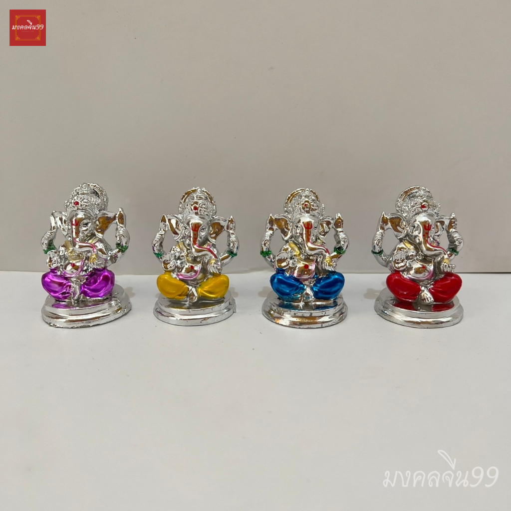 พระพิฆเนศ ปางประทานพร งานเรซิ่น สีแดง/เหลือง/น้ำเงิน/ม่วง