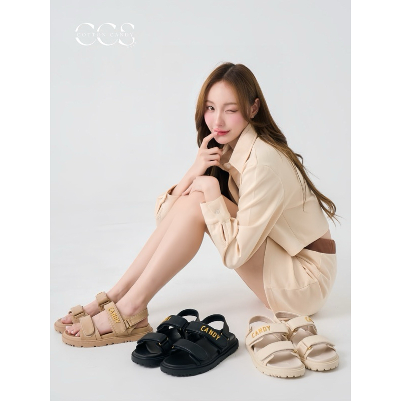 รองเท้าลำลองพื้นนิ่ม แบบสวม 90611-6 มีสายคาด แฟชั่นผู้หญิง ระบายอากาศ ใส่สบาย รองเท้าลุยน้ำ พร้อมส่งจากไทย