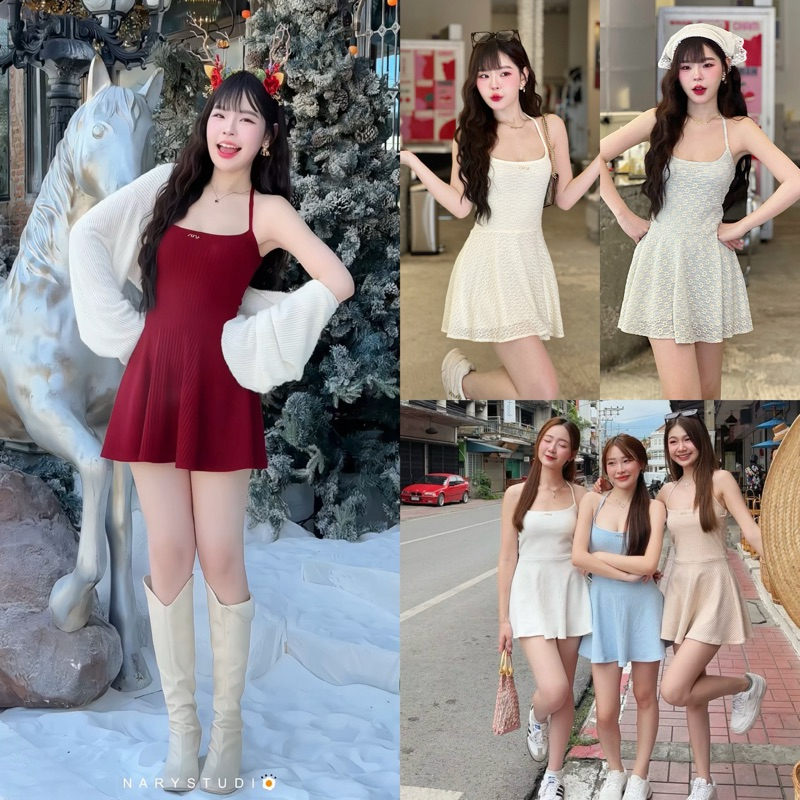 NARYSTUDIO - mini xoxo dress 💋 มินิเดรสคล้องคอ สวยมาก