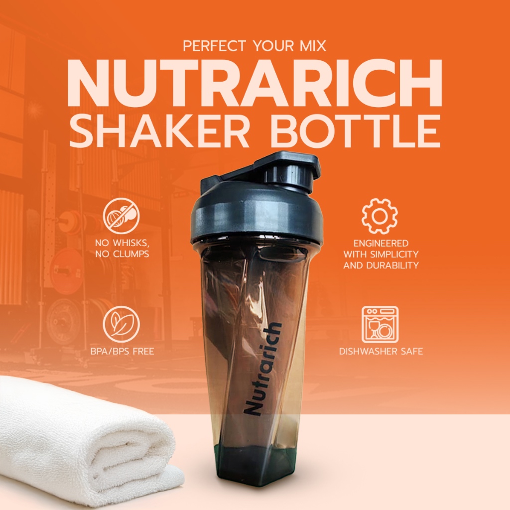 แก้ว Shaker ตรา Nutrarich (นูทราริช) ขนาด 600 ml สีดำ