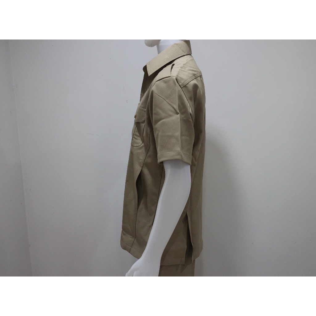 เสื้อซาฟารี สีกากี (เสื้ออย่างเดียว) แบบราชการ สีกากี  ใส่เข้าพิธี ใส่ทำงาน หรือ ออกงานต่างๆ - รูปที่ 2