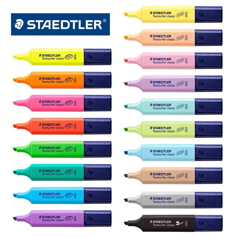Staedtler ปากกาเน้นข้อความ ไฮไลท์ หัวตัด 1-5 mm  เน้นข้อความ เน้นคำ ปากกาไฮไลท์ สีไม่ซีดจาง Highlighter Textsurfer 364