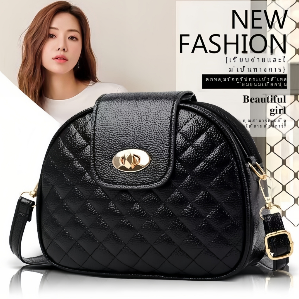 2025 รุ่นใหม่ล่าสุด mini Crossbodyไหล่เดี่ยวกระเป๋าสุภาพสตรี มีสไตล์ รูปแบบเพชรสามชั้นรอบกระเป๋าผู้หญิงทันสมัยกระเป๋าถือ