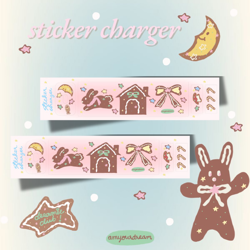 sticker charger christmas สติกเกอร์ติดที่ชาร์จไอโฟน type 20w ลายคริสต์มาส ขนมหวาน น่ารัก by amyourdream