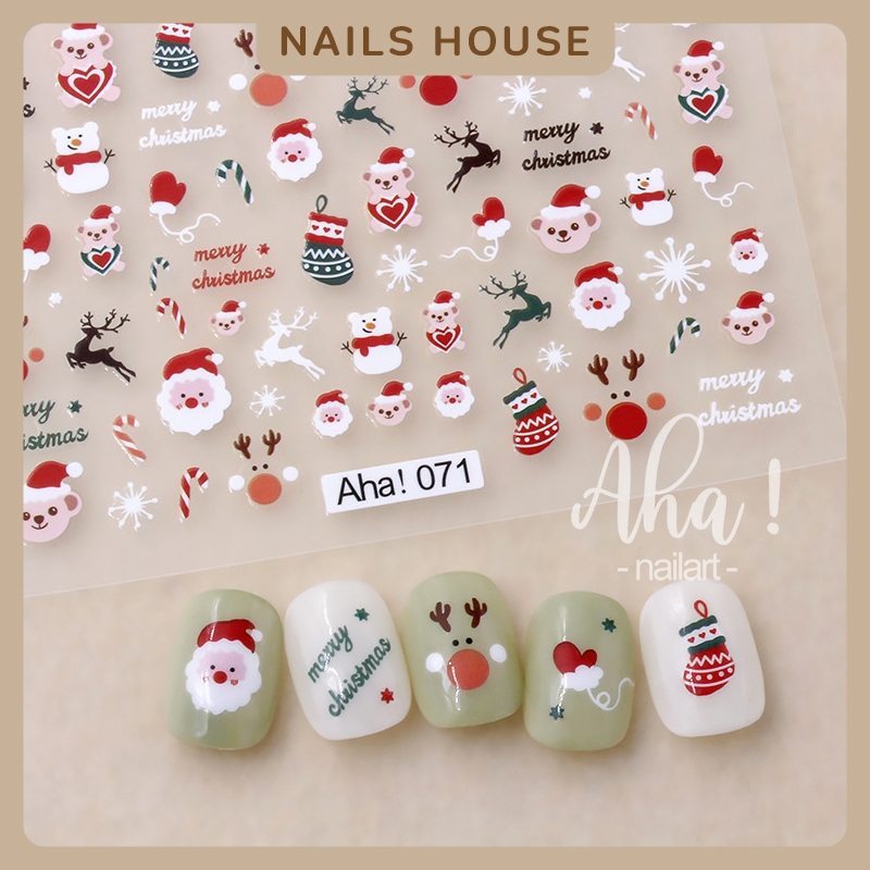 สติ๊กเกอร์ติดเล็บ คริสต์มาส Christmas สติกเกอร์แต่งเล็บ ตกแต่งเล็บ แบบบาง ญี่ปุ่น เด็ก Sticker Aha
