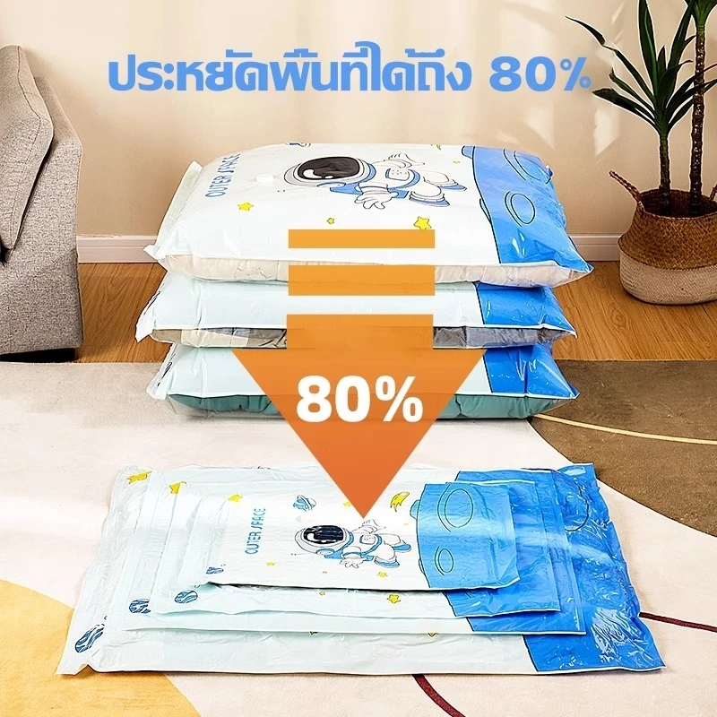 ถุงสูญญากาศ Vacuum Bag Big SetStorage Vacuum Bag ถุงสูญญากาศ ถุงจัดเก็บ ถุงใส่เสื้อผ้า ลายใบไม้ ราคาต่อชุด/สุดคุ้ม thumbnail 5
