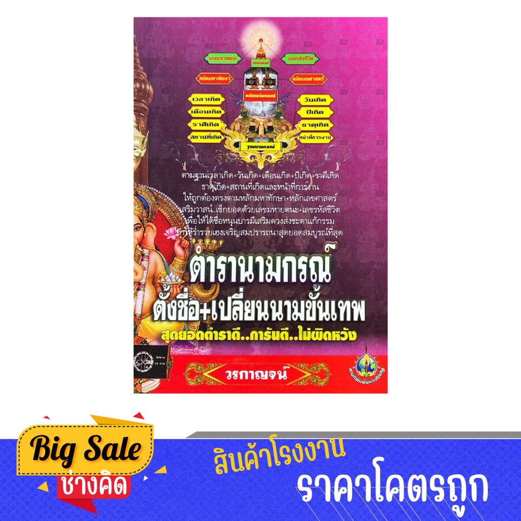 changkid หนังสือ ตำรานามกรณ์ ตั้งชื่อ เปลี่ยนนามขั้นเทพ สุดยอมตำราดี การันตี ไม่ผิดหวัง พร้อมส่ง