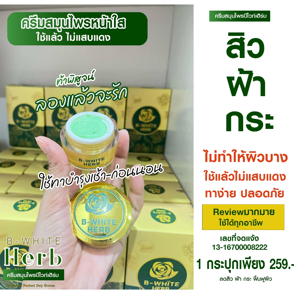 ครีมสมุนไพร บีไวท์ เฮิร์บ B-White Herb ลดฝ้า กระ จุดด่างดำ