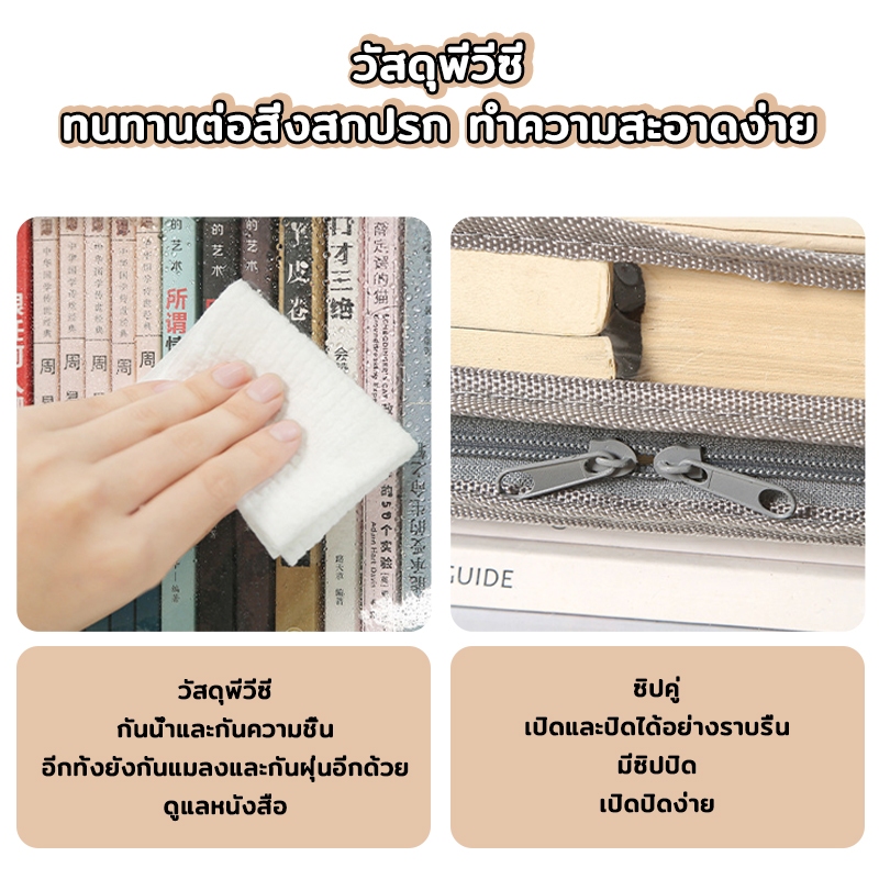 ถุงเก็บหนังสือ ถุงใส มีให้เลือก 3 ขนาด แบบพกพา วางซ้อนได้ กันฝุ่น กันน้ำ (PVC) ใส่ของได้เยอะ หนังสือ ของเล่น ขนม ฯลฯ ราคา ถูกที่สุด ดีลบีเคเค แกลเลอรีภาพที่ 6