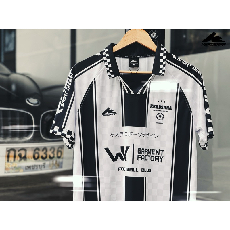 เสื้อกีฬาพิมพ์ลายคอปกคางหมู เสื้อกีฬาวินเทจ