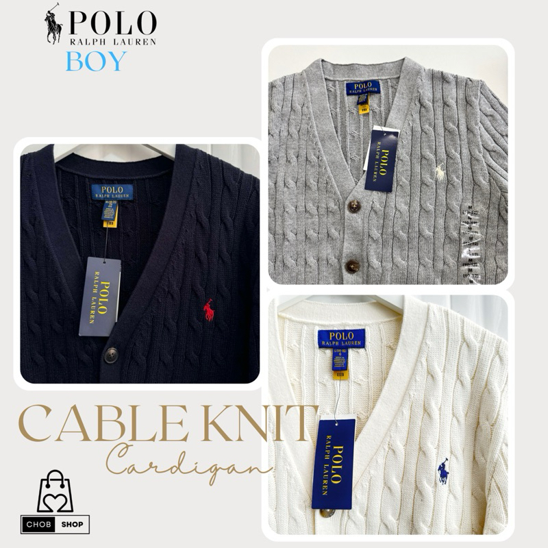 [New_ของแท้ %_พร้อมส่ง]_Polo Ralph Lauren Cardigan Boy Size