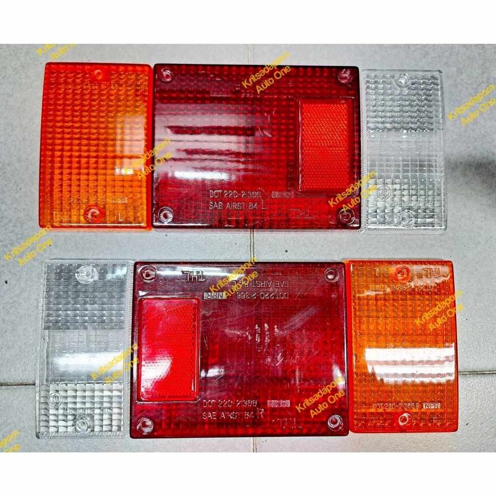 ราคาต่อทั้งชุด(6ฝา แดง2 ขาว2 ส้ม2)!! ฝาไฟท้าย ISUZU NPR/NKR/NLR/NQR/NHR, พลาสติกเกรดเอ เนื้อดี สีสวย