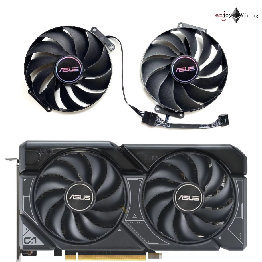 พัดลมการ์ดจอ ASUS GEFORCE RTX 4060 4060ti 4070 DUAL OC graphics card cooling fan