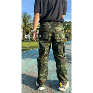 กางเกงคาร์โก้ทหารลายดิจิตอล ขากระบอกกลาง(Size 28-38 นิ้ว) เนื้อผ้ากำมะดิน TIVA BOUTIQUE
