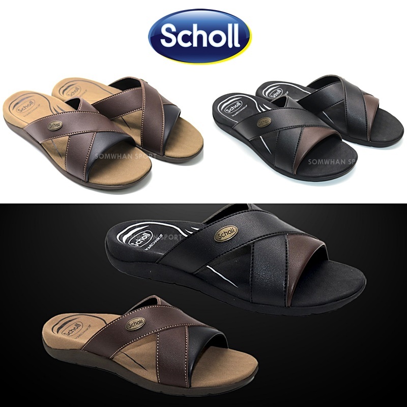Scholl รองเท้าสกอลล์-ไบโอ เมสัน Bio Mason Biomechanics รองเท้าแตะแบบสวม สำหรับผู้ชาย