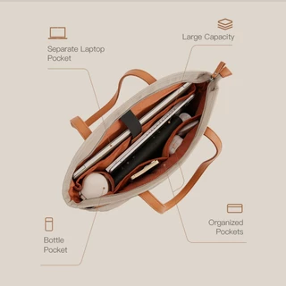 BAGSBIRD รุ่น TL01 Tote Bag Fuctional มีช่องใส่โน้ตบุ้ค สูงสุด 16 นิ้วWater Resistant Polyester