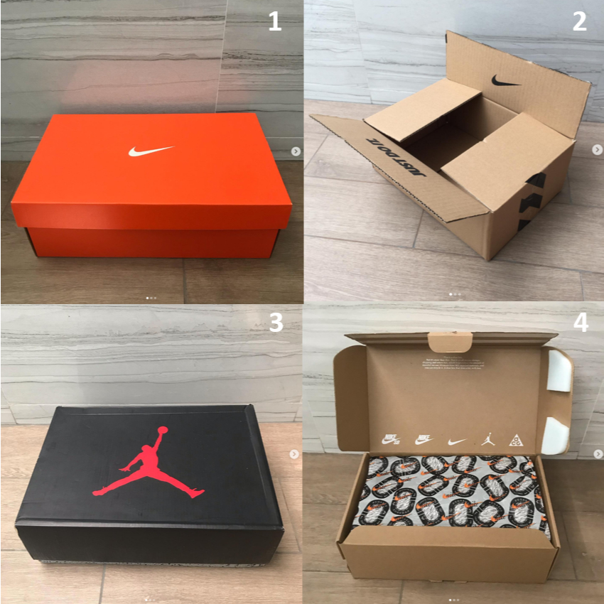 กล่องใส่รองเท้า กล่องรองเท้า แบรนด์ Nike ไนกี้ กล่อง สีส้ม สีน้ำตาล ของแท้ พร้อมลายของแบรนด์ ซื้อจาก