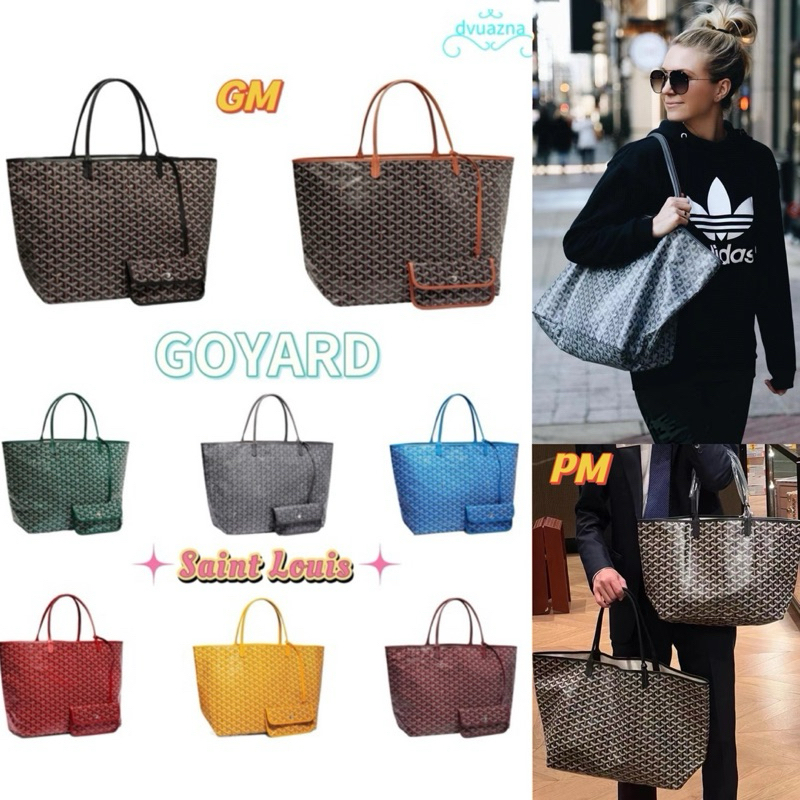 💯  ของแท้ 100% GOYARD Saint Louis Tote กระเป๋าถือกระเป๋าช้อปปิ้ง GM / PM หลายสีให้เลือก