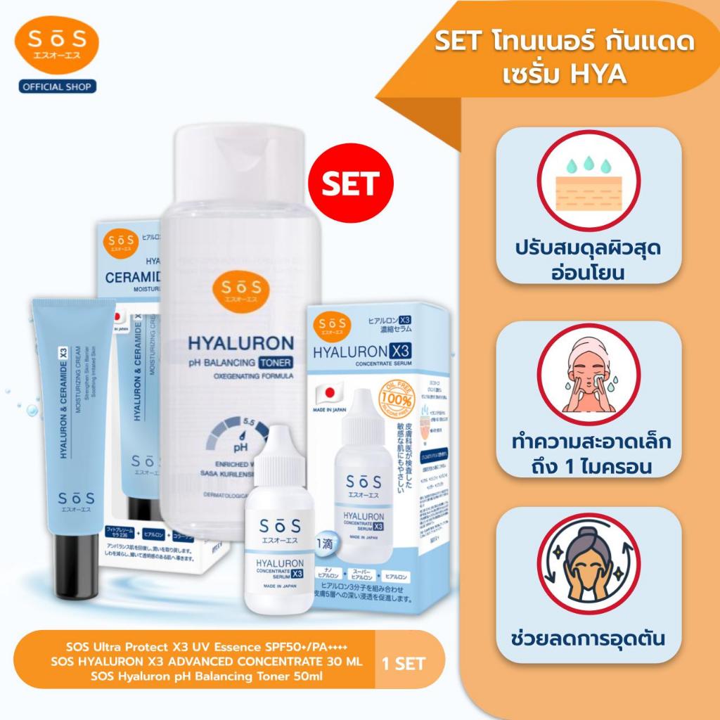 [Special price] SOS HyaluronX3 Concentrate Serum 30ml +[EXP 08/25]Hyaluron & Ceramide  Cream 30ml + 