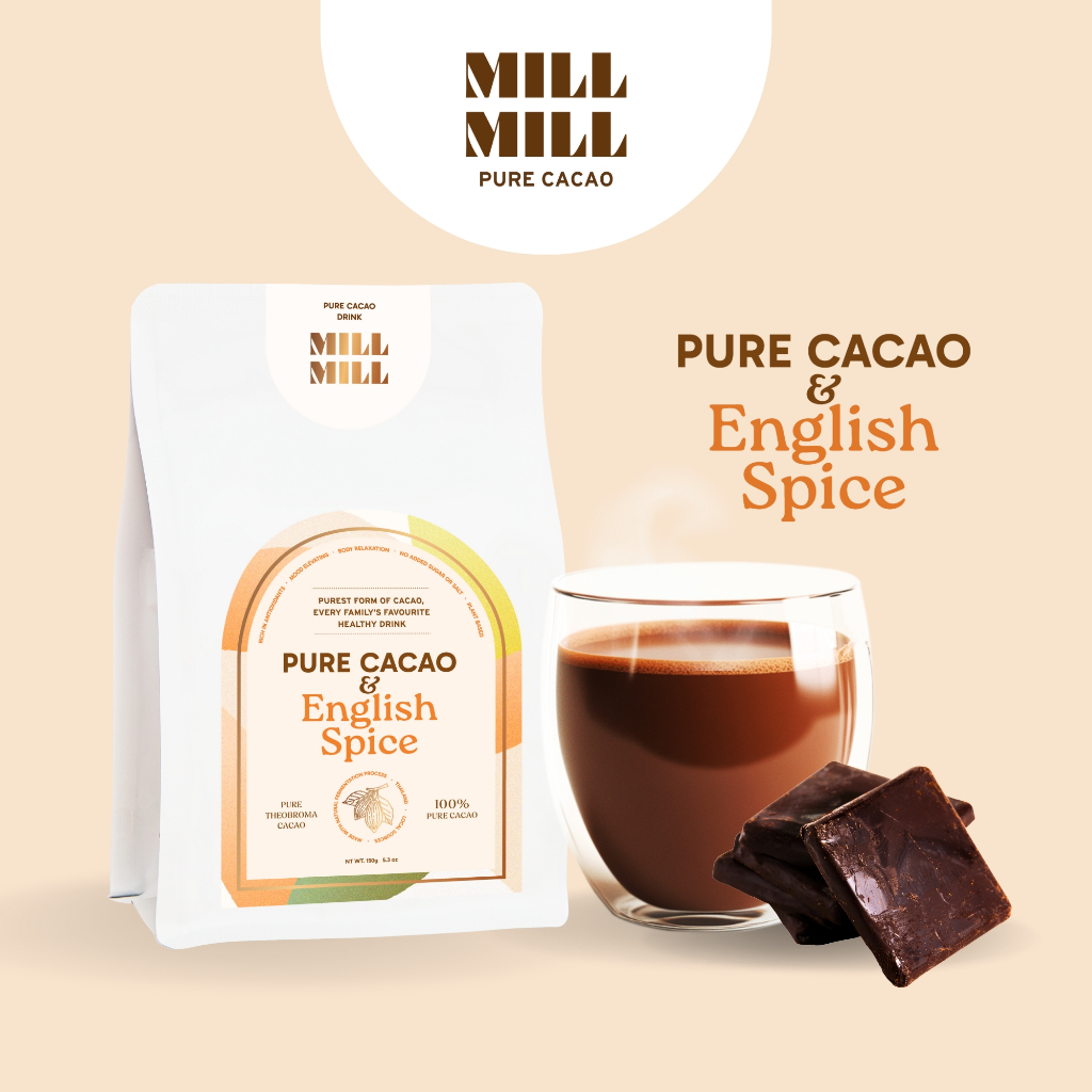 Mill Mill Cacao + English Spice คาเคาผมสเครื่องเทศ 5 ชนิด คาเคาบริสุทธิ์ 100% โกโก้ คาเคา Daddy's Antique Bakery