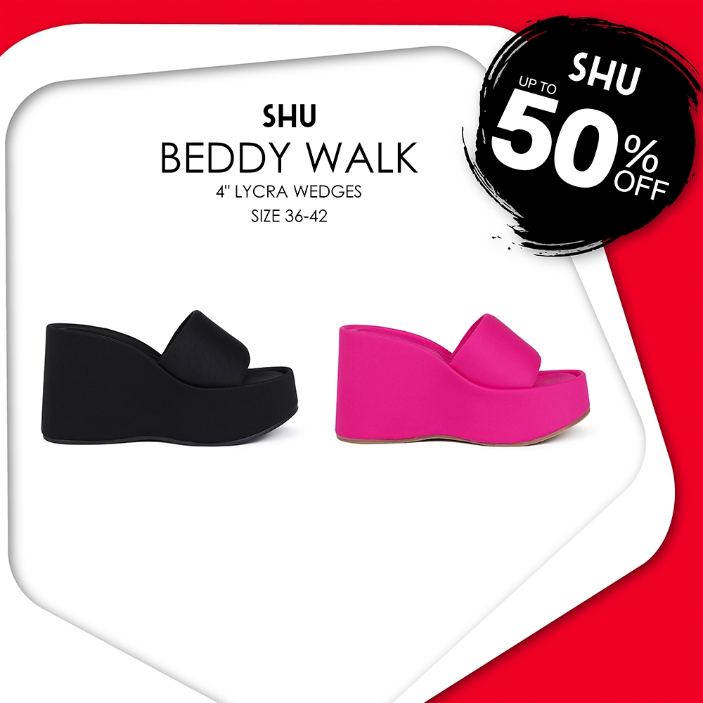 SHU BEDDY 4" LYCRA WEDGES รองเท้าส้นตึก