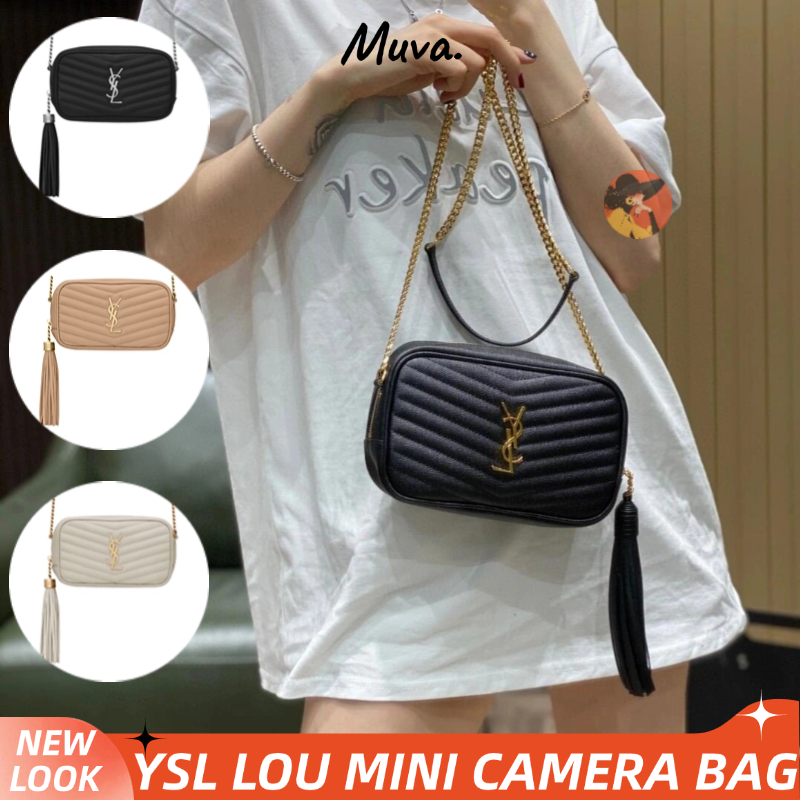 วายเอสแอล แซงต์ โลรองต์👜Yves Saint Laurent LOU MINI Women/Shoulder Bag กระเป๋าโซ่/กระเป๋ากล้อง/กระเป