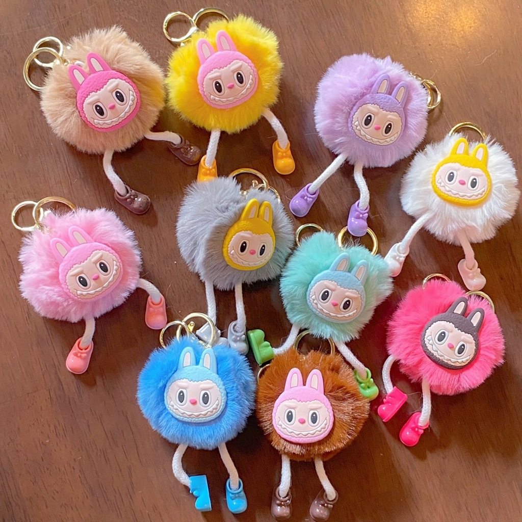 Cici20213 พวงกุญแจสุดน่ารักลาบูบู้ พวงกุญแจ ของขวัญ Labubu ห้อยกระเป๋า มีหลายสีให้เลือก