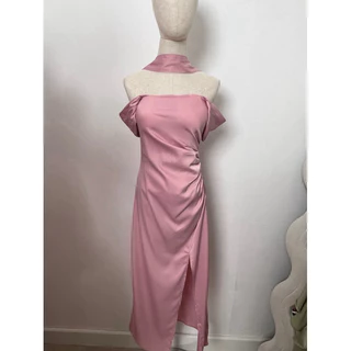 ชุดไปงาน ชุดเดรสใส่ออกงาน เดรสเปิดไหล่ออกงาน ผู้หญิง เสื้อผ้า G114 s m l xl 2xl