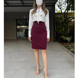 กระโปรงสอบผ่าหลังยาว24นิ้วรุ่น Alice
