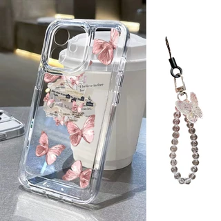 เคสไอโฟน สําหรับ iPhone 17 11 13 16 15 14 12 Pro Max 7 8 15 14 Plus XR X XS Max SE โปร่งใส ผีเสื้อ เคสโทรศัพท์ Case