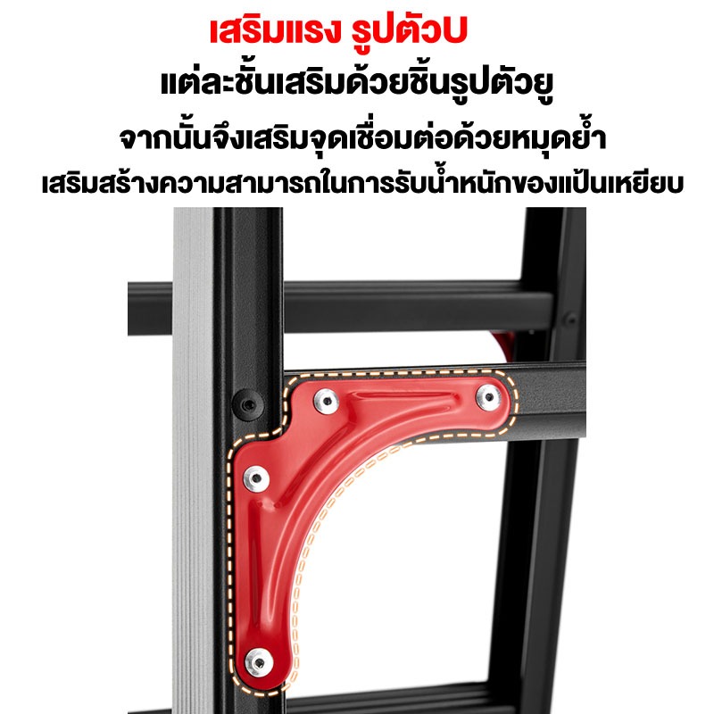 BT บันไดพับ  สแตนเลสคาร์บอน บันได รับน้ำหนัก 1000kg  4-7 ชั้น พกพาง่าย เสริมแข็งทนทานไม่เขยง - รูปที่ 3
