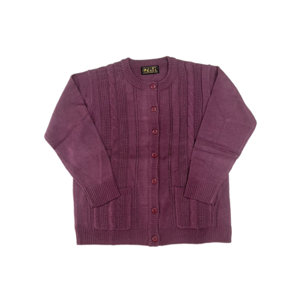 KOSE เสื้อไหมพรมโคซี่ คอกลม , เสื้อไหมพรมคนแก่ คอกลม กระดุม (ผู้หญิง)