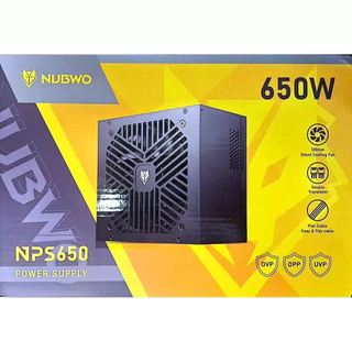 POWER SUPPLY (อุปกรณ์จ่ายไฟ) NUBWO NPS650 650W (BLACK / WHITE) คุณภาพดี มีสีขาวและดำ