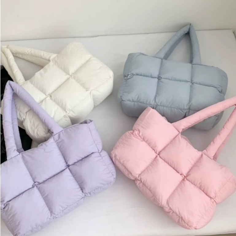 BAG-SOS กระเป๋าแฟชั่นสไตล์เกาหลี กระเป๋าก้อนเมฆ สีพาสเทล จุของได้เยอะ นุ่มนิ่ม ทรงหมอนสีพื้นนิ่มมาก