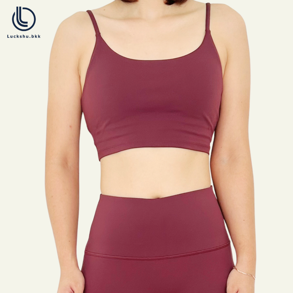 [Luckshu.bkk] Sport Bra Light Support - รุ่น Single Bra - สปอร์ตบราสายเดี่ยวหายใจได้ / ชุดออกกำลังกายผู้หญิง ชุดโยคะ