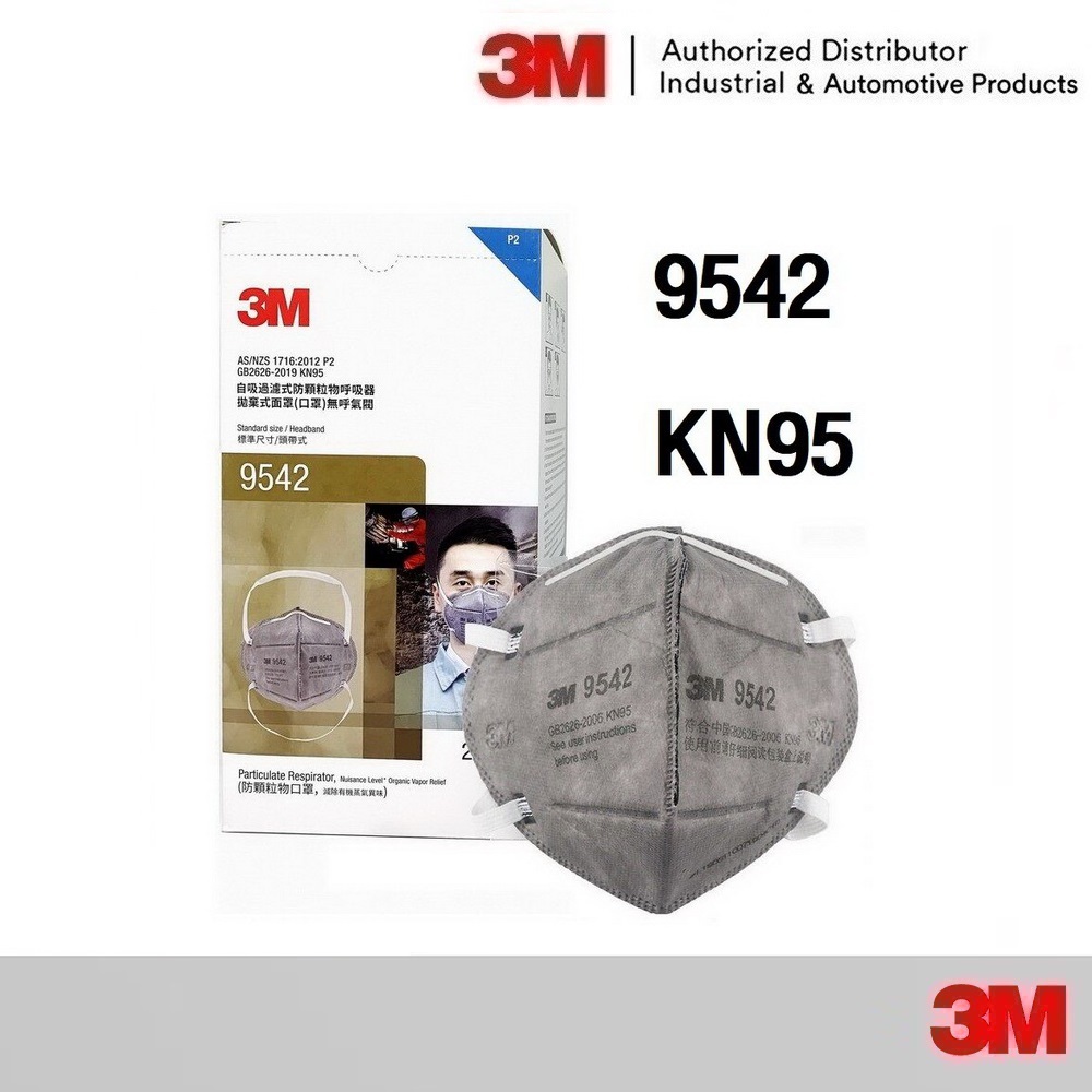 3M 9542 หน้ากากป้องกันฝุ่นละอองและไอระเหย (แทน รุ่น 9044A) x25ชิ้น