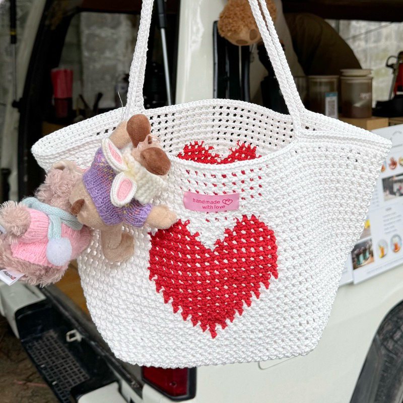 • ᵕ mesh big bag heart 🎒🎄🪒✨