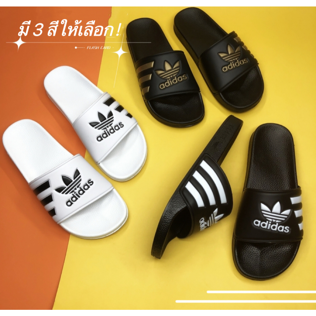 รองเท้าแตะรองเท้าAdidasนิ่มสวมใส่สบาย Unisex รุ่น（แนะนำลูกค้าเพิ่มอีก 1 เบอร์ค่ะ）