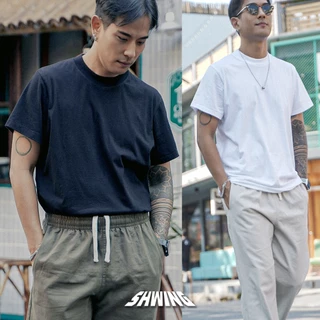 SHWING เสื้อคอฟิต 3.5 ซม. แขนลอย VINTAGE SHORT SLEEVE ผ้า Supersoft ใส่สบาย COTTON COMB 100%
