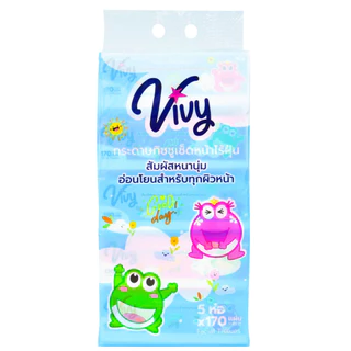 [Live]กระดาษทิชชู่เช็ดหน้า วีวี่ Vivy 170แผ่น รุ่น Good Day 2 แพ็ค 10ห่อ แถมฟรีผ้าเปียก 68 แผ่น 1ห่อ
